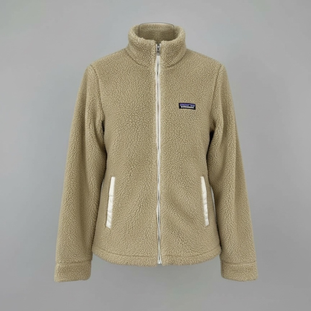 Patagonia Women Los Gatos Fleece Jacket M Teddy Beige Fall Cabincore Granola - Picture 2 of 7